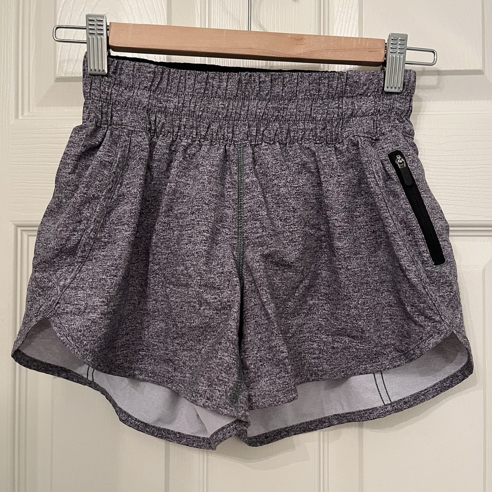 Lululemon Women's Tracker Short‎ V *4" Heathered Lux Multi Black Sz 4 W7AT8S Run